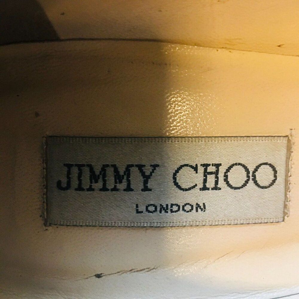 JIMMY CHOO Y2K Black Leather Bow Butterfly Cutouts Heels Pumps Shoes 37.5/7 - Picture 6 of 14